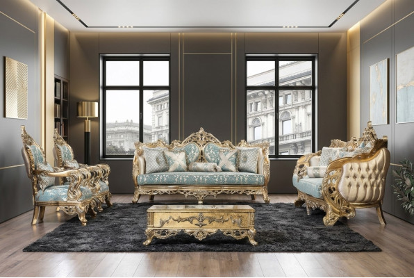 Ensemble de canapés 3+3+1+1 Table basse Canapé Fauteuil canapés Ensemble luxueux en tissu 5 pièces