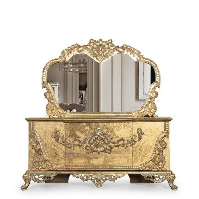 Ensemble Commode Miroir Suite Commodes Bois Groupe Buffet Meubles Baroque