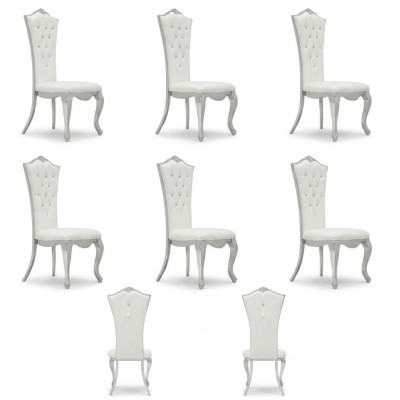 Chesterfield Chaise rembourrée Chaises Ensemble complet de 6x Sièges en textile