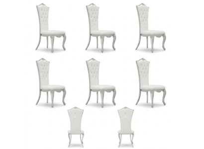 Chesterfield Chaise rembourrée Chaises Ensemble complet de 6x Sièges en textile