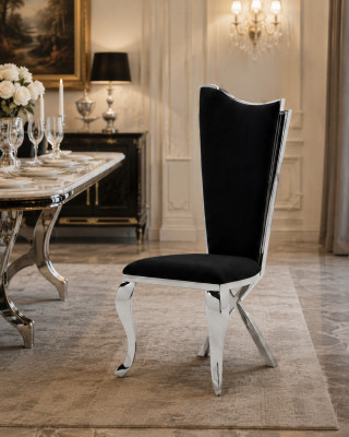 Ensemble de 4 chaises Chaise de salle à manger en bois Chaise de salle à manger de luxe Tissu moderne pour chaises