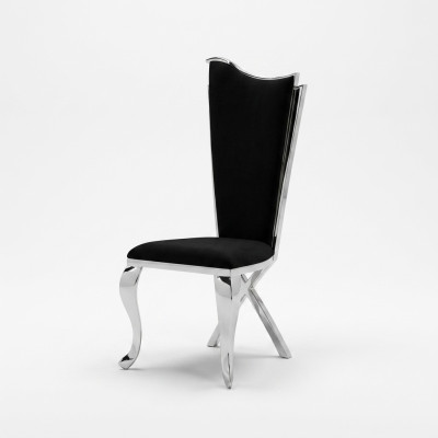 Ensemble de 4 chaises Chaise de salle à manger en bois Chaise de salle à manger de luxe Tissu moderne pour chaises