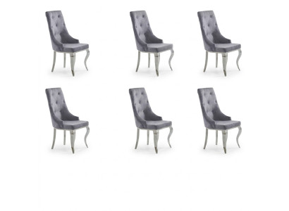 6x Chaise Chesterfield Designer Fauteuils Siège Tissu Ensemble neuf