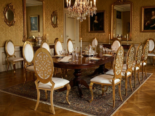 Chaise 6x Groupe de fauteuils de luxe en textile neuf pour salle à manger