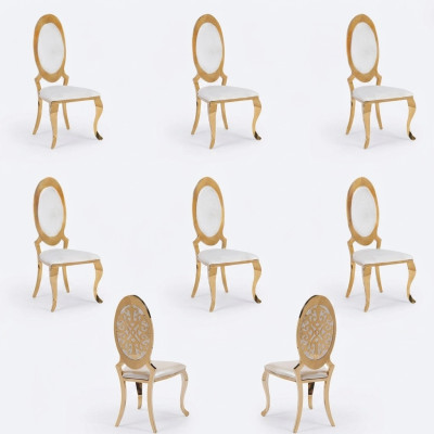 Chaise 6x Groupe de fauteuils de luxe en textile neuf pour salle à manger