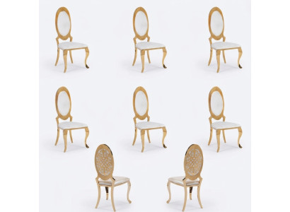 Chaise 6x Groupe de fauteuils de luxe en textile neuf pour salle à manger