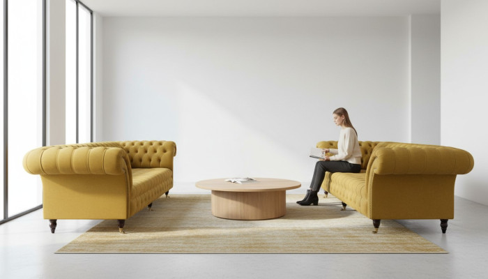 Ensemble de canapé de luxe beige 3+3 places Canapé moderne Mobilier de style salon