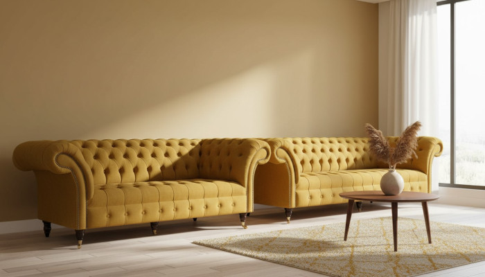 Ensemble de canapé de luxe beige 3+3 places Canapé moderne Mobilier de style salon