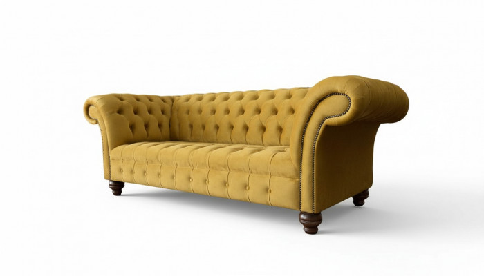 Canapé design 3 places Chesterfield Canapé Tissu d'ameublement Canapés Canapés en tissu