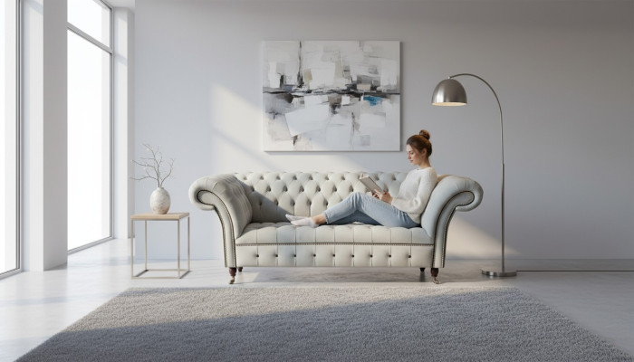 Canapé Chesterfield Design Ensemble de canapé de siège de canapé rembourré de luxe.