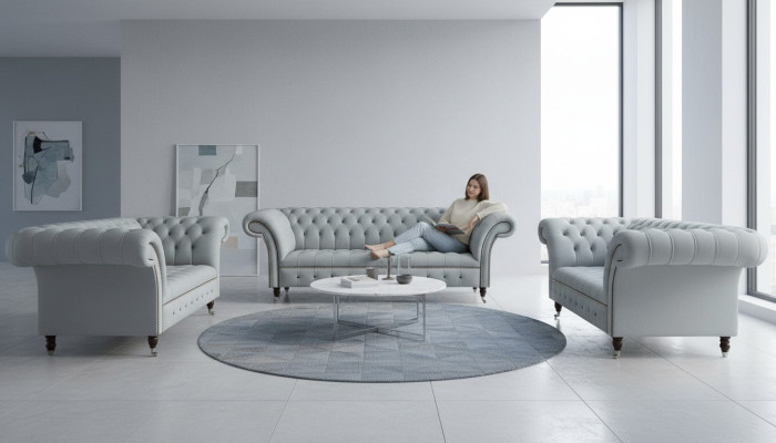 Design de mobilier Canapés Ensemble de canapés 3+2+2 places Tissu d'ameublement Moderne
