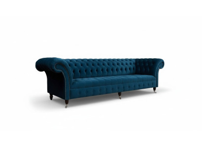 Conception Canapé Luxe Chesterfield 4 places Canapé Rembourrage Canapés Meubles Bleu