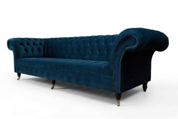 Canapé design 3 places Chesterfield Canapés Tissu à trois places Textile