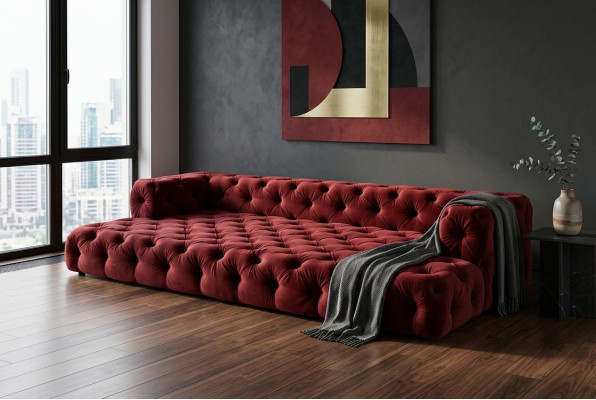 Canapé de style Chesterfield grand ensemble de canapés XXL Canapé 5 places Canapé Rembourrage Sofas
