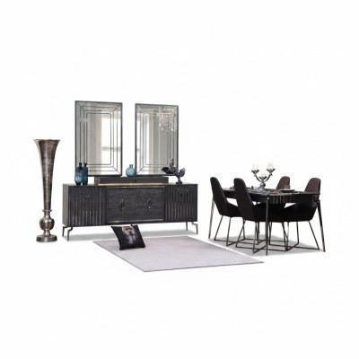 Ensemble de salle à manger de luxe Table à manger + 6 chaises Ensemble de designer Suite de salle à manger