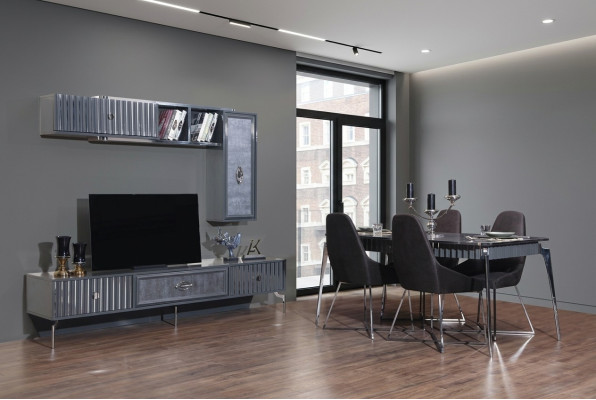 Table à manger 6x Groupe de chaises Table Mobilier 8pcs. Ensemble salle à manger