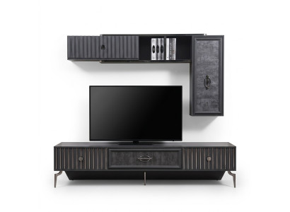 Unité murale de luxe Buffet de salon Buffet de télévision Étagère Murs Armoire