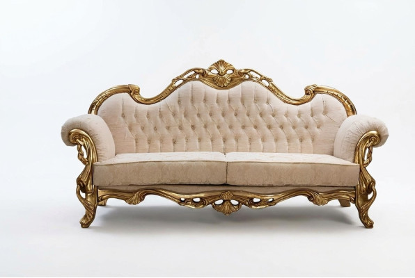 Canapé 3 places en tissu Canapés 3 places de luxe Salon Chesterfield Baroque