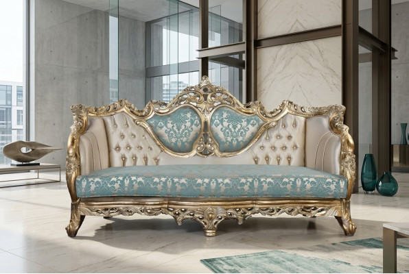 Canapé 3 places Canapé designer Luxueux Revêtement Canapés Canapés Tissu Textile neuf