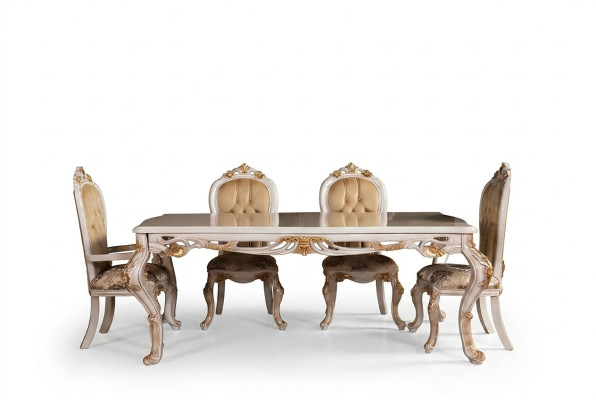 Ensemble de table à manger Groupe Salle à manger Table Chaise Ensemble 4x Chaise Bois 5 pièces