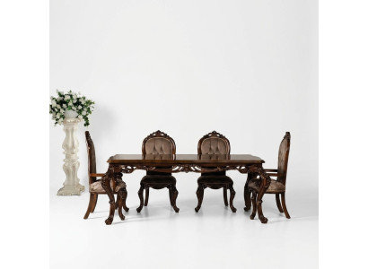 Table de salle à manger classique avec 4 chaises Mobilier de style baroque rococo