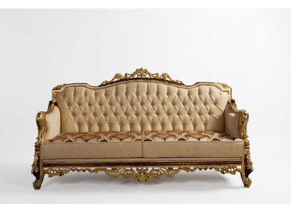 Canapé Chesterfield Baroque Trois places Canapé Tissu Or
