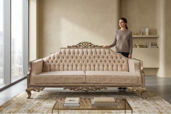 Canapé classique Canapé de luxe Tapisserie Canapé Meubles Canapés Ameublement Baroque