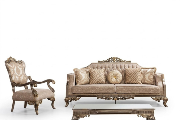 Le canapé Chesterfield avec table basse Ensemble de canapés Mobilier rembourré 5 pièces.
