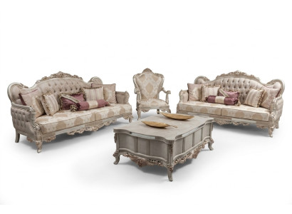 Ensemble de canapés style baroque rococo Mobilier de salon Ensemble de sièges 4 pièces Nouveau