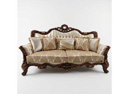 Chesterfield Baroque Trois Places Canapés en Tissu Or Canapé