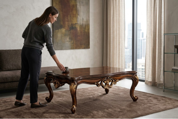 Table en bois Table d'appoint Mobilier de luxe Table basse Marron Tables basses Salon
