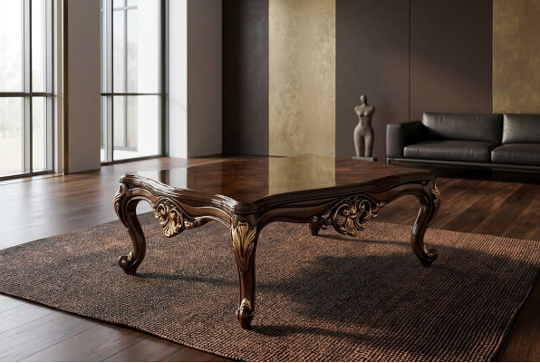 Table en bois Table d'appoint Mobilier de luxe Table basse Marron Tables basses Salon