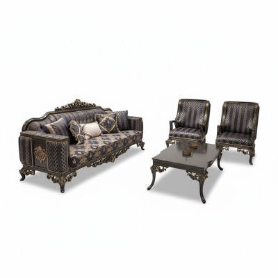 Fauteuil Mukava 3+1+1 avec table Sette dans un ensemble rembourré de 4 pièces
