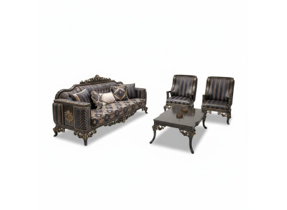 Fauteuil Mukava 3+1+1 avec table Sette dans un ensemble rembourré de 4 pièces
