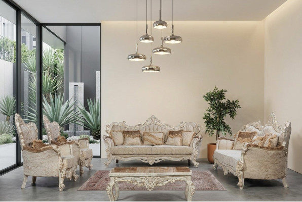 Ensemble de canapé Ensemble de canapé Style baroque rococo 4 pièces. avec mobilier de table basse