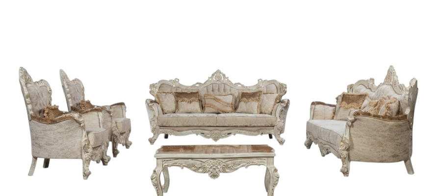 Ensemble de canapé Ensemble de canapé Style baroque rococo 4 pièces. avec mobilier de table basse