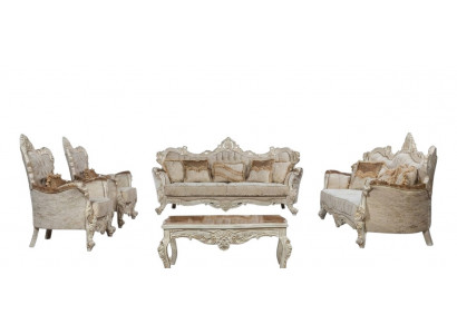 Ensemble de canapé Ensemble de canapé Style baroque rococo 4 pièces. avec mobilier de table basse