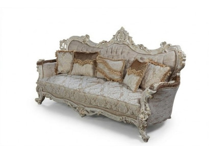 Chesterfield Baroque canapé trois places Canapés Tissu Or Sofa