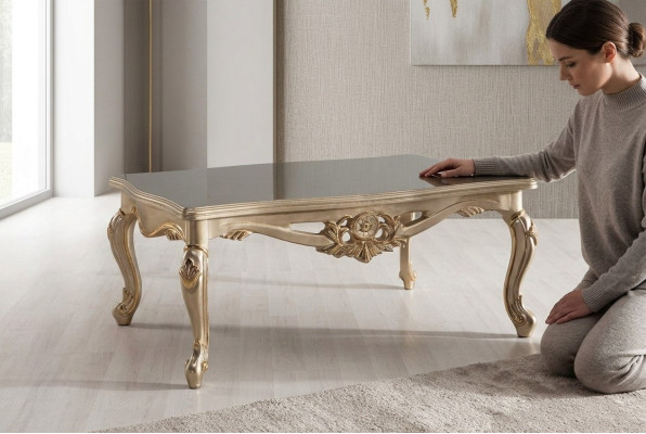 Table basse Table Mobilier Ameublement 120x80 Tables Bois Baroque Rococo
