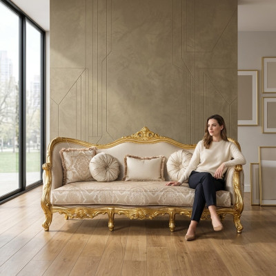 Canapé luxueux classique r Trois places Canapé Canapés Meubles Ameublement Canapé en tissu
