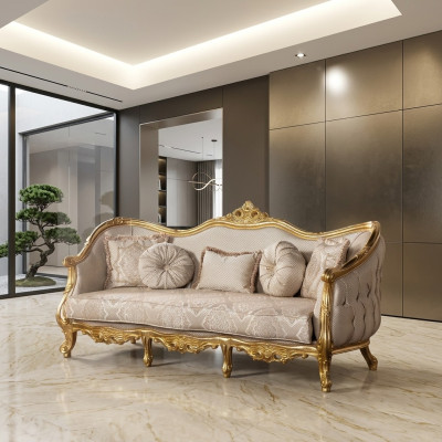 Canapé luxueux classique r Trois places Canapé Canapés Meubles Ameublement Canapé en tissu