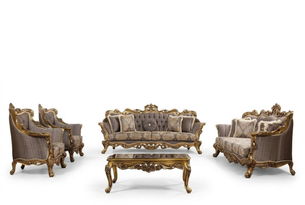 Ensemble de canapé de luxe Canapé classique Ensemble de meubles rembourrés pour canapé complet 5 pièces