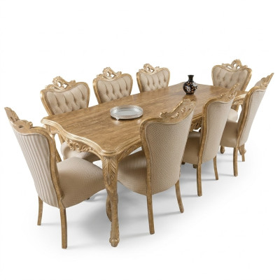 Salle à manger ensemble table avec 8x fauteuils ensemble de sièges canapés en tissu assortis