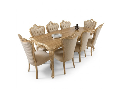 Salle à manger ensemble table avec 8x fauteuils ensemble de sièges canapés en tissu assortis