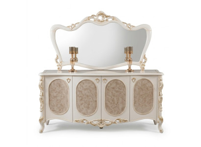Meuble de luxe Buffet de salon avec miroir Design Console Buffet en bois