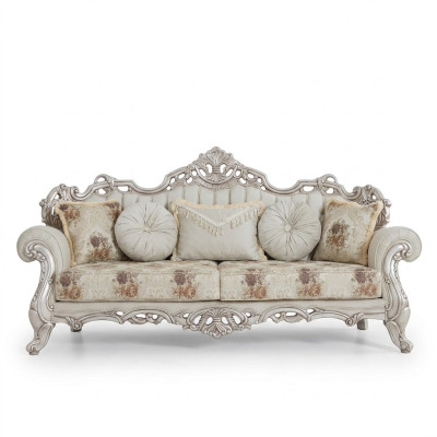 Canapé trois places de luxe en velours rembourré de style baroque rococo