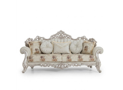 Canapé trois places de luxe en velours rembourré de style baroque rococo