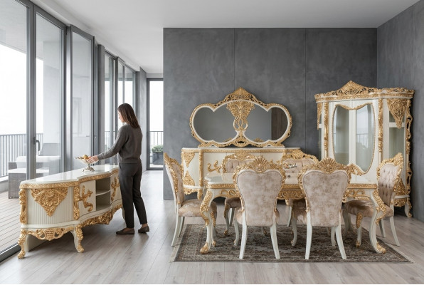Magnifiques meubles de salle à manger - Ensemble complet avec de nombreux éléments décoratifs.