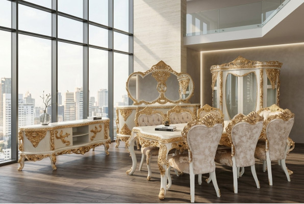 Magnifiques meubles de salle à manger - Ensemble complet avec de nombreux éléments décoratifs.