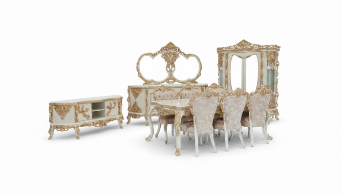 Magnifiques meubles de salle à manger - Ensemble complet avec de nombreux éléments décoratifs.